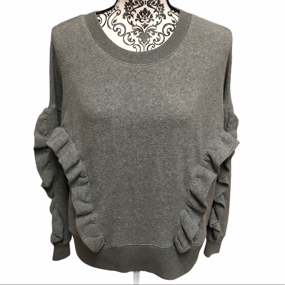 NEW Miles by Madewell Ruffle Sweatshirt Crewneck - Picture 3 of 7